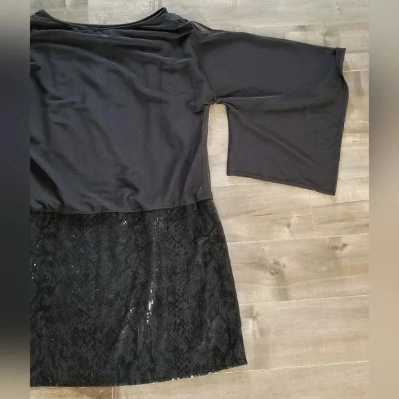 NWT Picadilly black open flowy mesh kimono angel sleeves - Picture 4 of 7